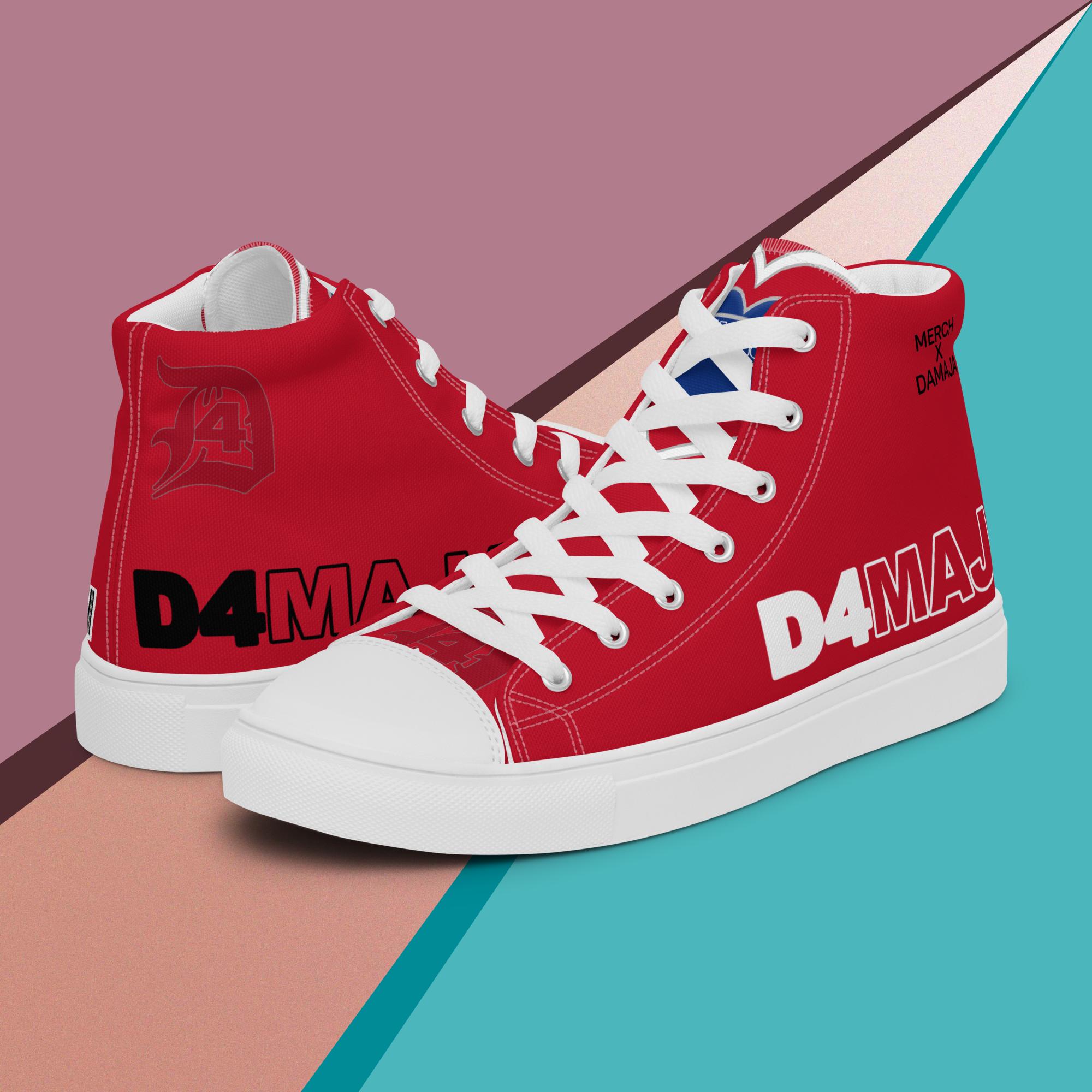Red canvas sneakers