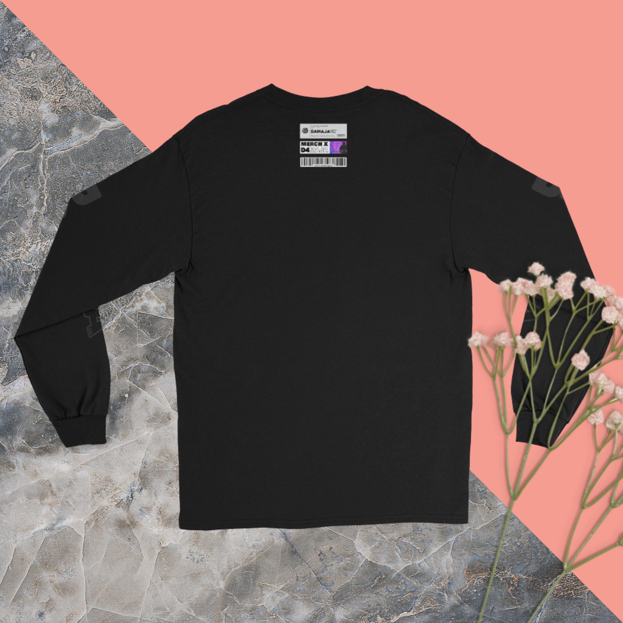 Black logo styled long-sleeved t-shirt