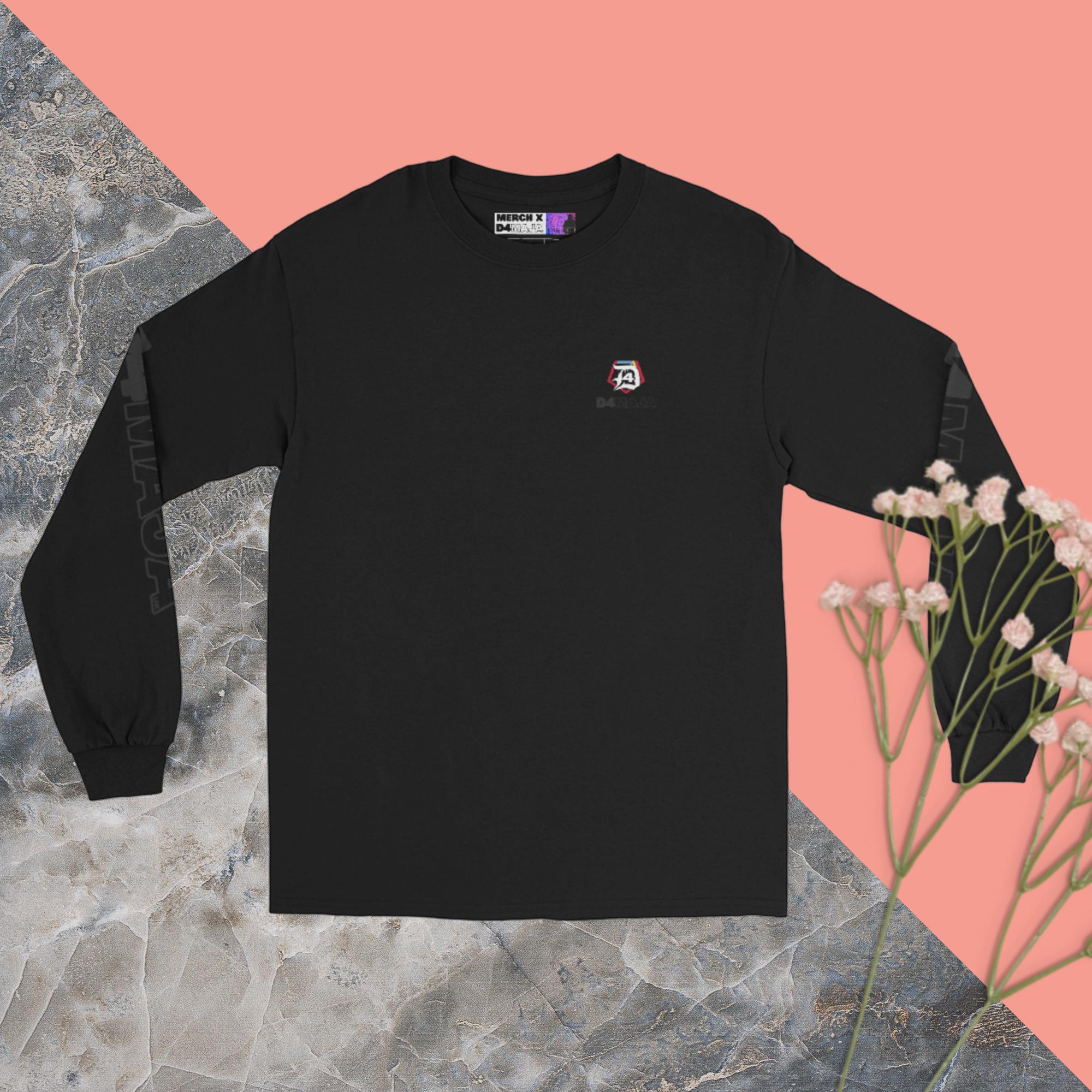 Black logo styled long-sleeved t-shirt